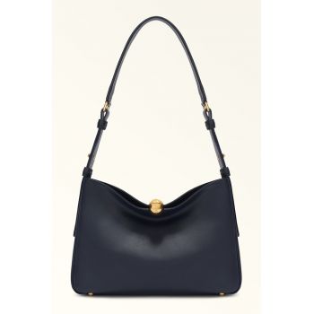 Geanta hobo de piele Sfera - Albastru ultramarin