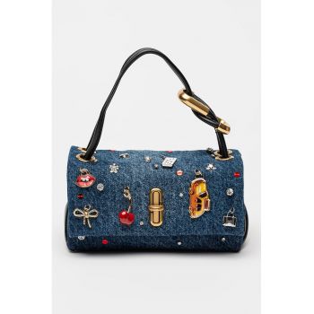 Geanta mica din denim The Trinket - Negru/Albastru inchis melange