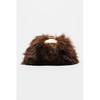 Geanta plic mica The Faux Fur Glam - Maro