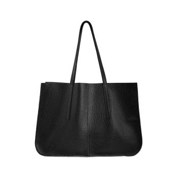 Geanta shopper de piele - Negru