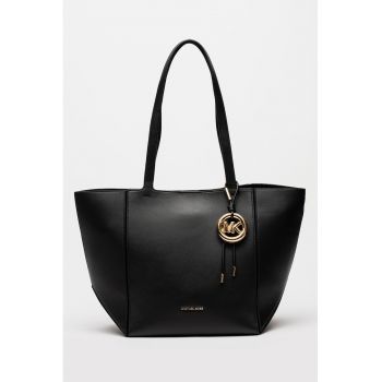 Geanta shopper din piele cu accesoriu logo Jordi - Negru