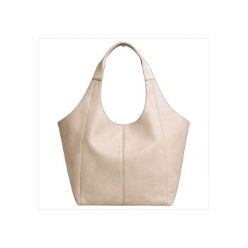 Geanta tote din piele naturala - Bej deschis
