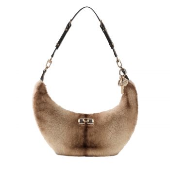 Mavis faux-fur hobo bag espresso