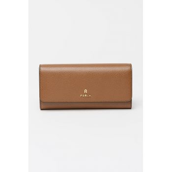 Portofel din piele cu inchidere cu clapa Camelia Continental - Maro inchis