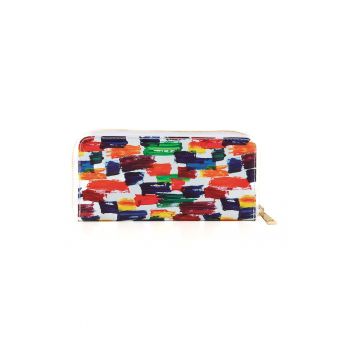 Portofel din piele cu model - Multicolor
