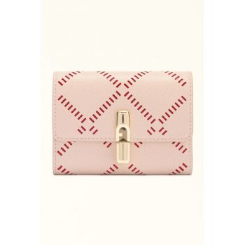 Portofel pliabil din piele cu model Iride - Fucsia/Roz pastel