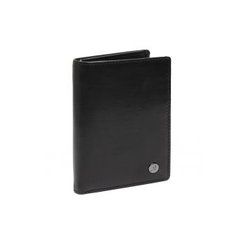 Portofel unisex din piele naturala Manerba - Negru