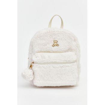 Rucsac de blana sintetica - Bej deschis