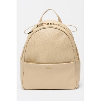 Rucsac de piele cu aspect granulat Nory - Grej