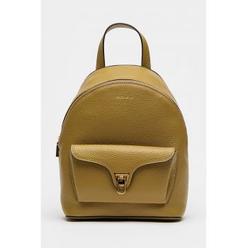 Rucsac de piele cu detaliu logo Beat Generatio - Kaki