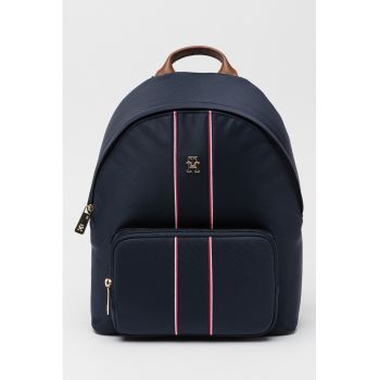 Rucsac din material textil cu garnituri de piele - Albastru ultramarin