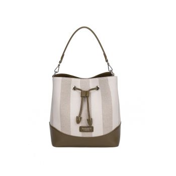 Geanta bucket de piele ecologica Eulalia Lux - Gri/Kaki inchis
