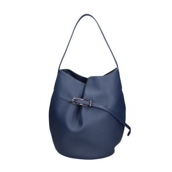 Geanta bucket de piele Edera Prime - Bleumarin