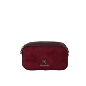 Geanta crossbody cu 2 compartimente Rita - Visiniu