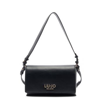 Geanta crossbody cu aplicatie loo metalica - Negru