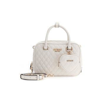 Geanta crossbody cu aspect matlasat Atabey - Alb fildes