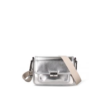 Geanta crossbody cu aspect metalic Vivienne Plus - Argintiu