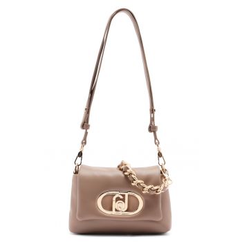 Geanta crossbody cu bareta din lant - Maro
