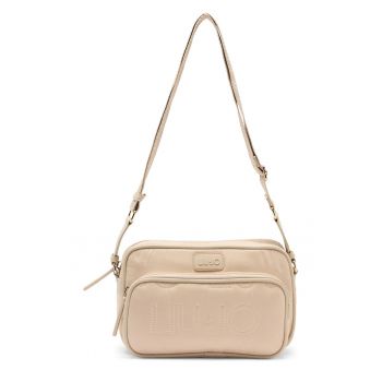 Geanta crossbody cu buzunar cu fermoar - Bej