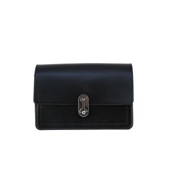Geanta crossbody cu clapa Carol - Negru