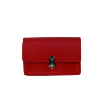 Geanta crossbody cu clapa Carol - Rosu