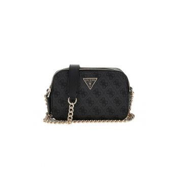 Geanta crossbody cu model monograma - Negru/Gri inchis
