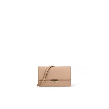 Geanta crossbody de piele cu clapa Elowyn Prime - Maro camel