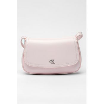 Geanta crossbody de piele ecologica cu bareta ajustabila - Roz deschis