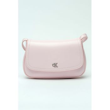 Geanta crossbody de piele ecologica cu bareta ajustabila - Roz deschis