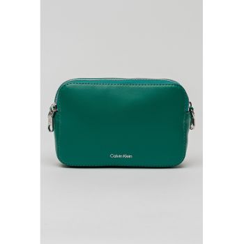 Geanta crossbody de piele ecologica cu bareta suplimentara - Verde