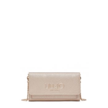 Geanta crossbody de piele ecologica cu logo - Auriu