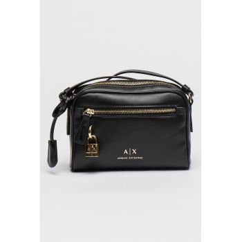 Geanta crossbody de piele ecologica - Negru