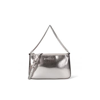 Geanta crossbody de piele ecologica Zenira Ultra - Argintiu