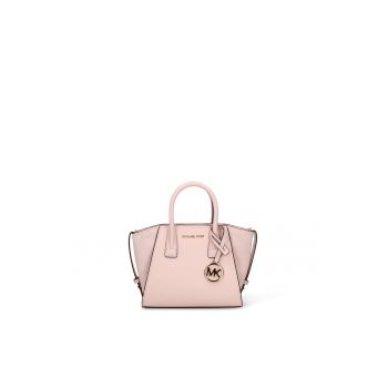 Geanta crossbody de piele Florian - Roz pastel