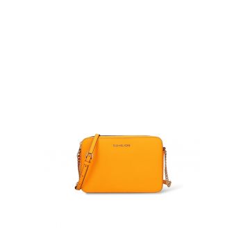 Geanta crossbody de piele - Portocaliu