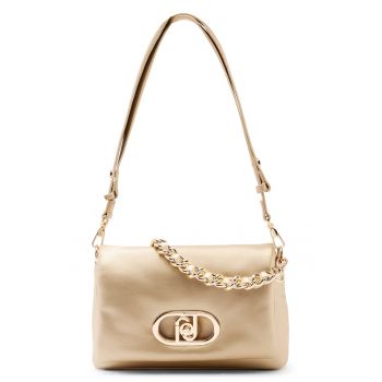 Geanta crossbody din piele ecologica cu logo LaPuffy - Auriu