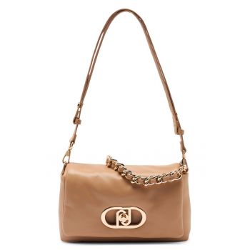Geanta crossbody din piele ecologica cu logo LaPuffy - Caramel