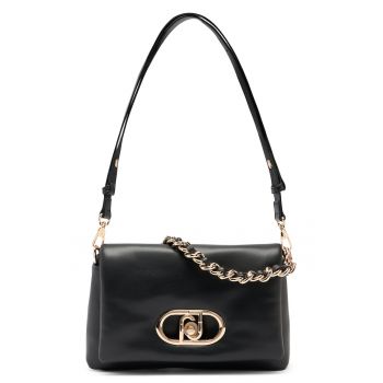 Geanta crossbody din piele ecologica cu logo LaPuffy - Negru