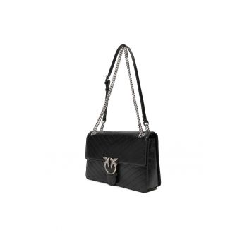 Geanta dama  Nero Limou Z99E - piele naturala - culoare neagra - model Love One Light Class