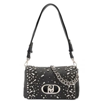 Geanta de denim cu bareta de umar Lapuffy - Gri