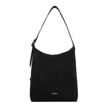 Geanta de mana pentru femei -  piele naturala - negru - One Size INTL