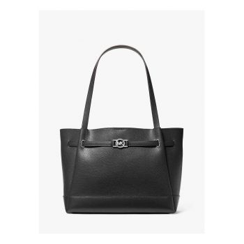 Geanta de piele cu logo metalic Marcella - Negru