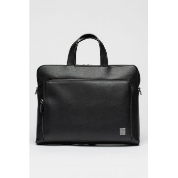 Geanta de piele ecologica cu maner Emblem Commuter - Negru