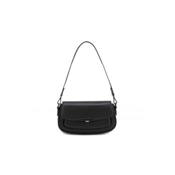 Geanta de umar cu clapa Lisandra Chic - Negru