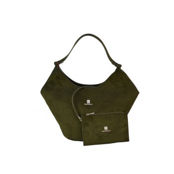 Geanta shopper cu etui Marina - Verde inchis