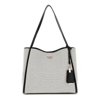 Geanta shopper cu logo - Gri/Negru stins