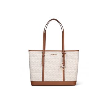 Geanta shopper cu monograma Celestia Nova - Alb