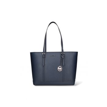 Geanta shopper de piele Azelia Plus - Bleumarin