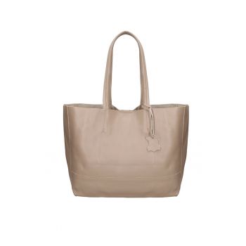 Geanta shopper de piele Ciel - Maro nisip