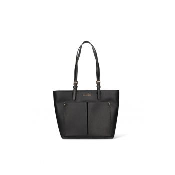 Geanta shopper de piele ecologica Aurelie Pro - Negru